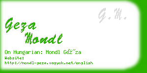 geza mondl business card